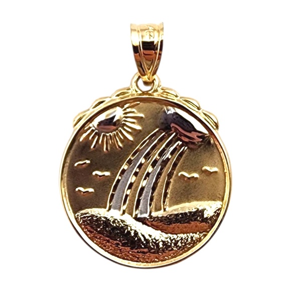 14K Yellow and White Gold "With Love All Things Are Possible" Pendant #21984 - Picture 2 of 14